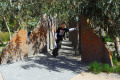 Childens-Garden-The-Gorge-with-large-basalt-shards-and-Snow-Gum-trees